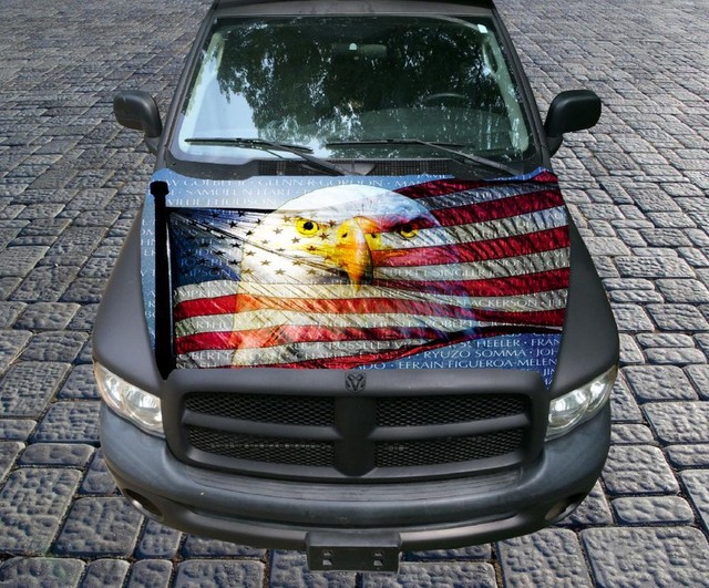Vietnam Tribute American Flag Eagle Vinyl Graphic Decal Hood Wrap For