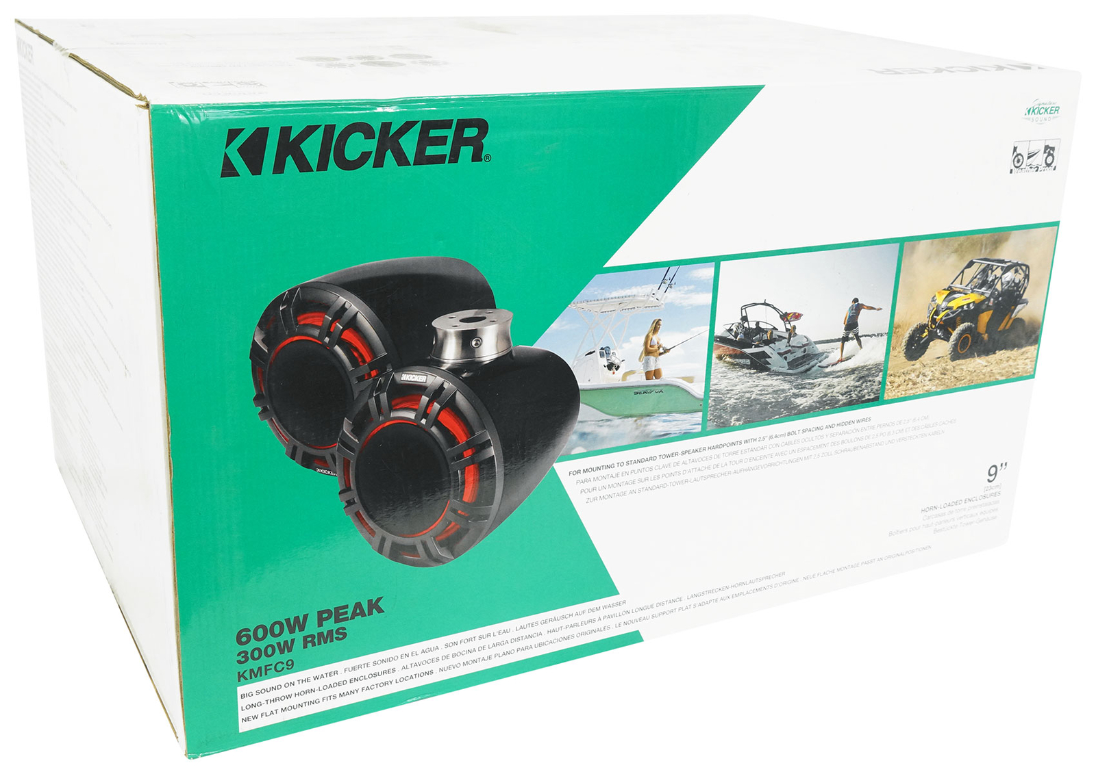 4 KICKER 47KMFC9 9 Морских рупоров для лодок с плоским креплением на колонках KMFC9