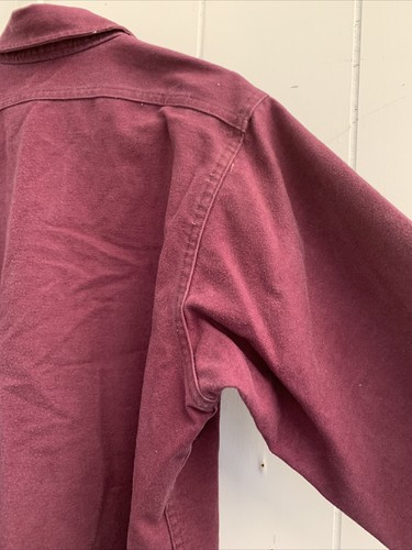 Johnson Shirt Adult Large Woolen Mills Red Maroon Cotton Jacket Flannel Hunting - Picture 11 of 15