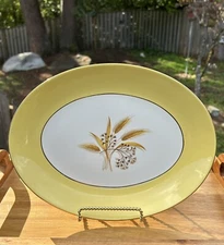 VTG Century Service HLC Autumn Gold Wheat 11.5” X 8.75” Oval Serving Platter EUC