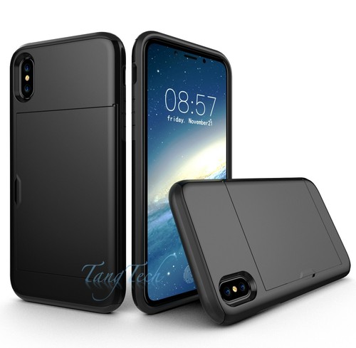 For iPhone X XS Max XR iPhone 8 7+ Heavy Duty Shockproof Wallet Card Holder Case - Picture 8 of 11