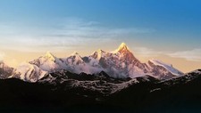Landscape mountains snowy mountain nature peak Custom Gaming Mat Desk