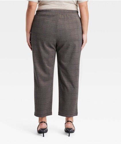 Women’s Plus Size A New Day Pull On Ankle Pants Brown Plaid 2X NWT - Picture 3 of 8