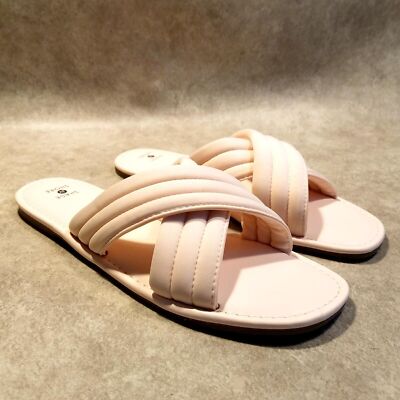 Shade & Shore Womens Size 10 Pink Textile Criss Cross Open Toe Sandals