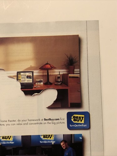 2001 Best Buy PRINT AD Perfect Home Theater Football VTG 2000s Turn On The Fun - Picture 3 of 5