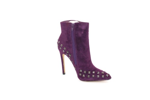 Para mujer Botas de tacón de aguja Damas con cremallera picos Fiesta Boda al tobillo Gamuza Zapatos - Imagen 11 de 15