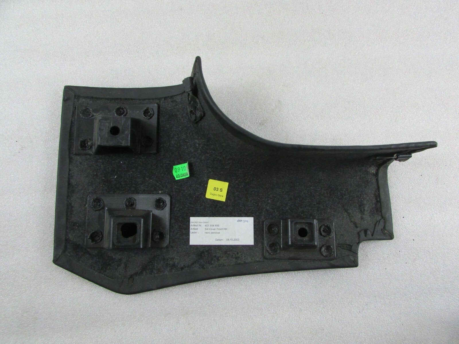 Lamborghini Gallardo, RH Right Front Sill Cover Panel Black, Used, P/N 402854887