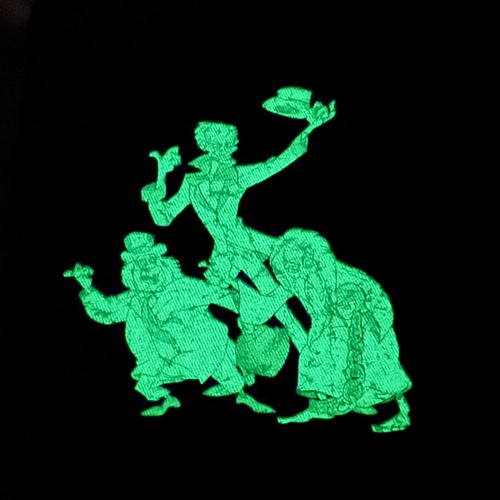 2009 DLR The Haunted Mansion Hitchhiking Ghosts Drawstring Pouch Glow In Dark - Picture 9 of 10