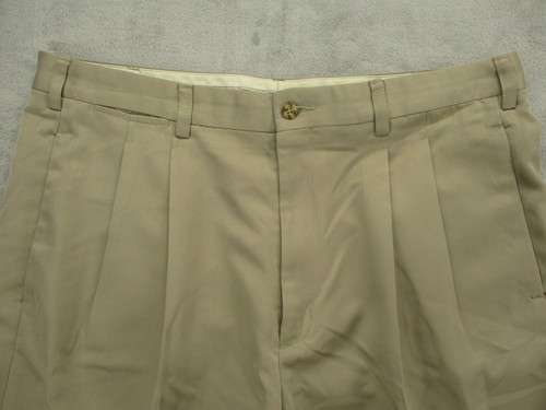 Grand Slam Pleated Chino Shorts Men's 38 Beige 100% Polyester - Picture 7 of 12