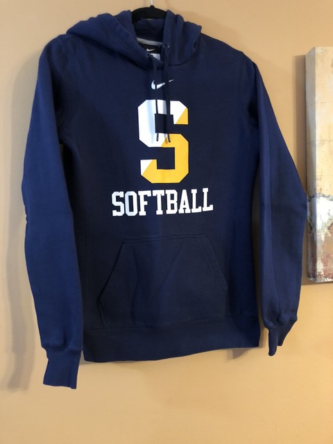 Nike Womenâs Hoodie Pullover Sweatshirt Navy Blue Softball Tan SZ Small | eBay