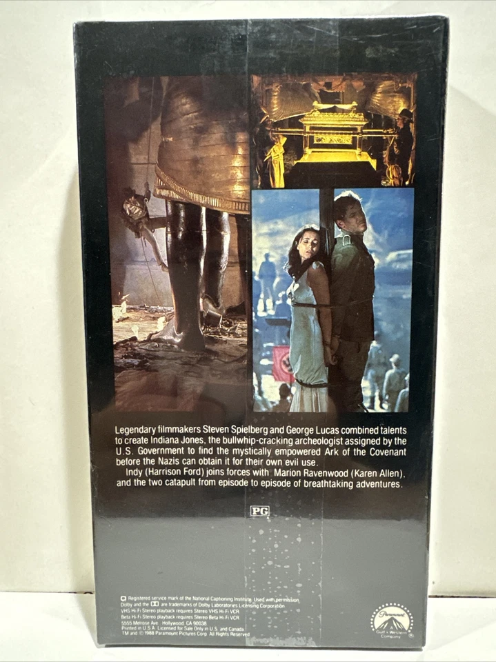 Indiana Jones Raiders of the Lost Ark VHS Sealed w/ Watermark - Image 2 of 4