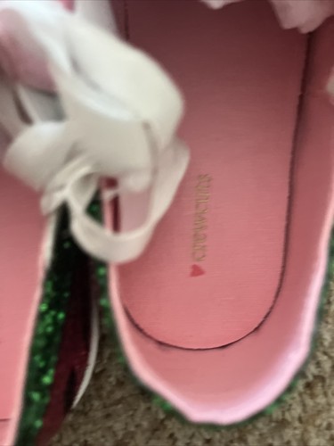 Girls J Crew Crewcuts Pink Watermelon Glitter Slip On Sneakers- Size K5- NWT! - Picture 14 of 15