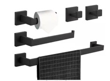 Bathroom Hardware 5-Piece Bath Hardware Set Matte Black