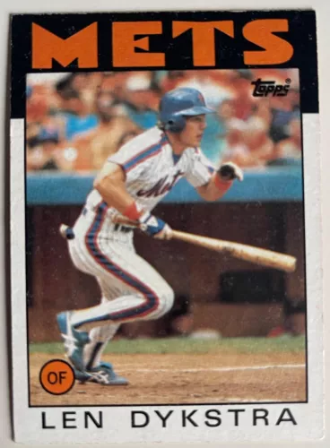 1986 Topps #53 Len Dykstra New York Mets RC Baseball Card
