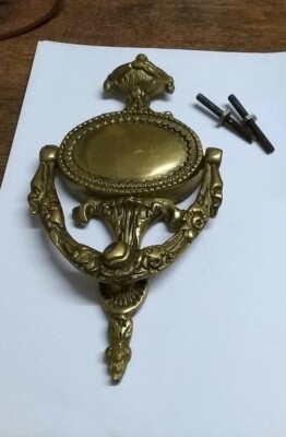 Vintage Solid Brass Door Knocker floral design  10'' tall 5''wide.
