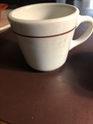 2 Vintage REGO Restaurant Ware Coffee Cups E652-16T, N, White With Maroon Band — photo 6