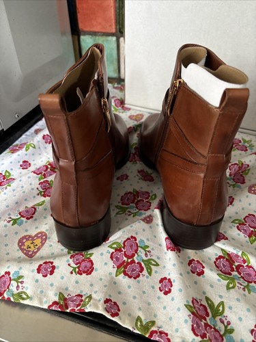TAMARIS Skye Cognac Brown Leather Low Heel Ankle Boots Size 7.5 - 8 EU 41 NEW - Picture 16 of 18