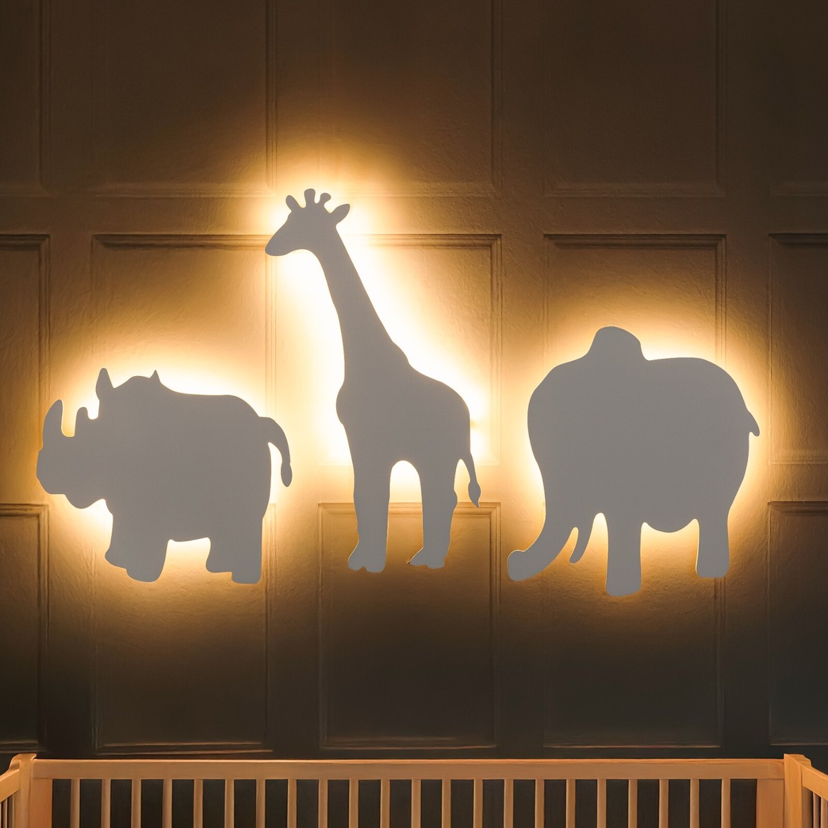 Wall Lamps Light For Baby Room 3pc Animal Wall Light Night Kids