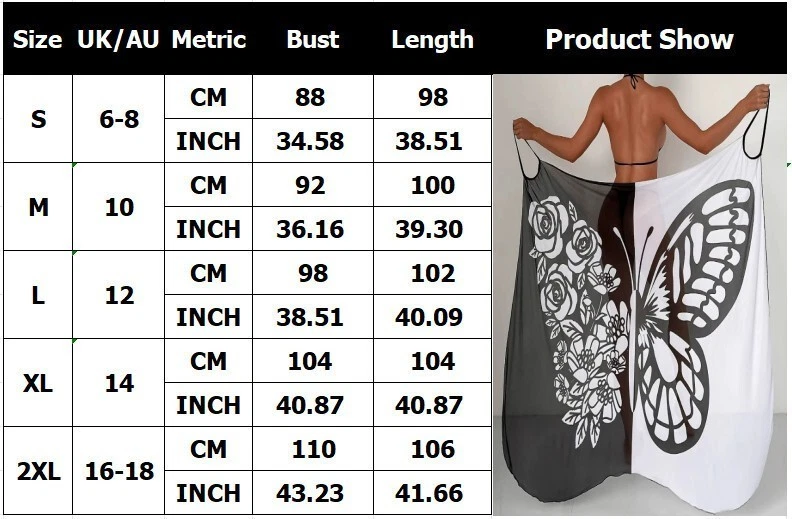 Ladies Bikini Cover Up Butterfly Beach Wrap Dress Women's Sarong Summer Swimwear - Image 3 of 4