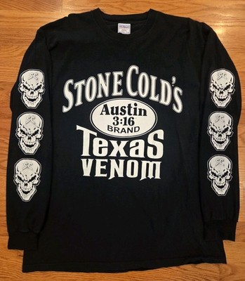 Stone Cold Steve Austin Texas Venom Long Sleeve Shirt XL 2001 Double Sided Y2K