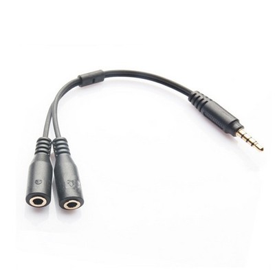 Two-in-one Headphone and Microphone Adapter Ear Phones Wired Headset Splitter