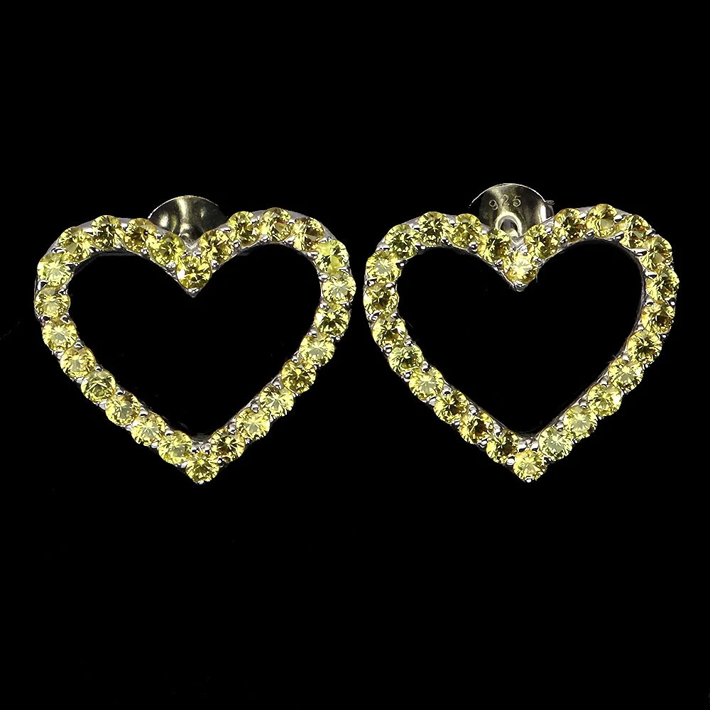 Orecchini di bigiotteria d'oro cuore di pietra principale zircone | Acquisti Online su