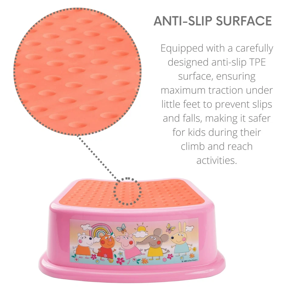 Peppa Pig Kids Step Stool, Potty Training, Non-Slip Bathroom Kitchen Light Pink - Image 3 of 3