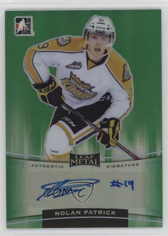2014-15 ITG Leaf Metal Green Prismatic /10 Nolan Patrick #BA-NP1 Auto 9cf