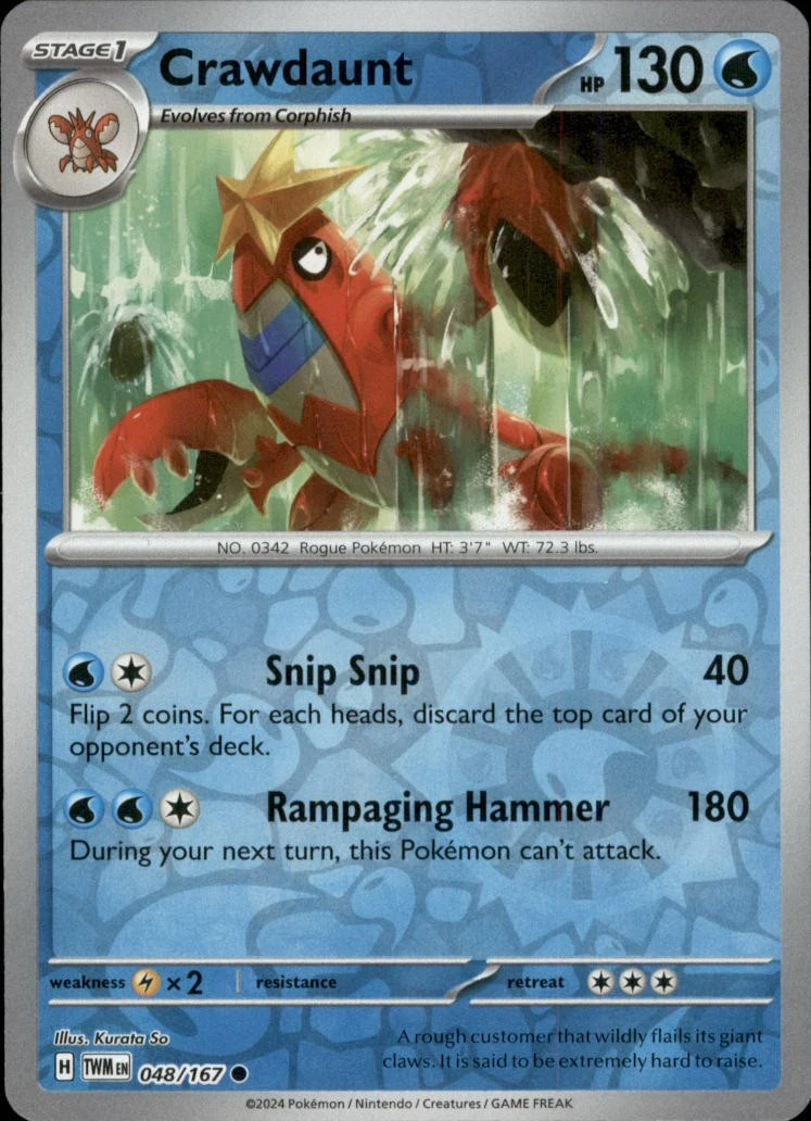 Crawdaunt Pokémon TCG Cards for sale | eBay