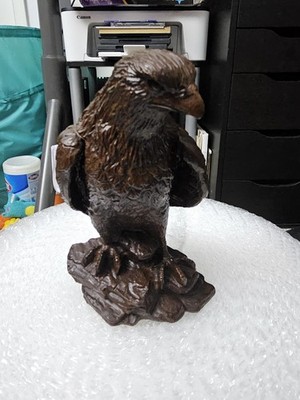 American Eagle Figurine Red Mill Mfg Vintage Pecan Resin 7.5'' Bird Statue 