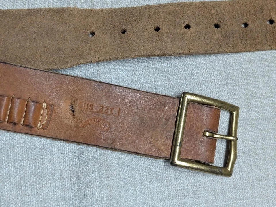 vintage HUNTER holster belt 28 ammo WESTERN cowhide leather 122 SN gun Foto 2 de 4
