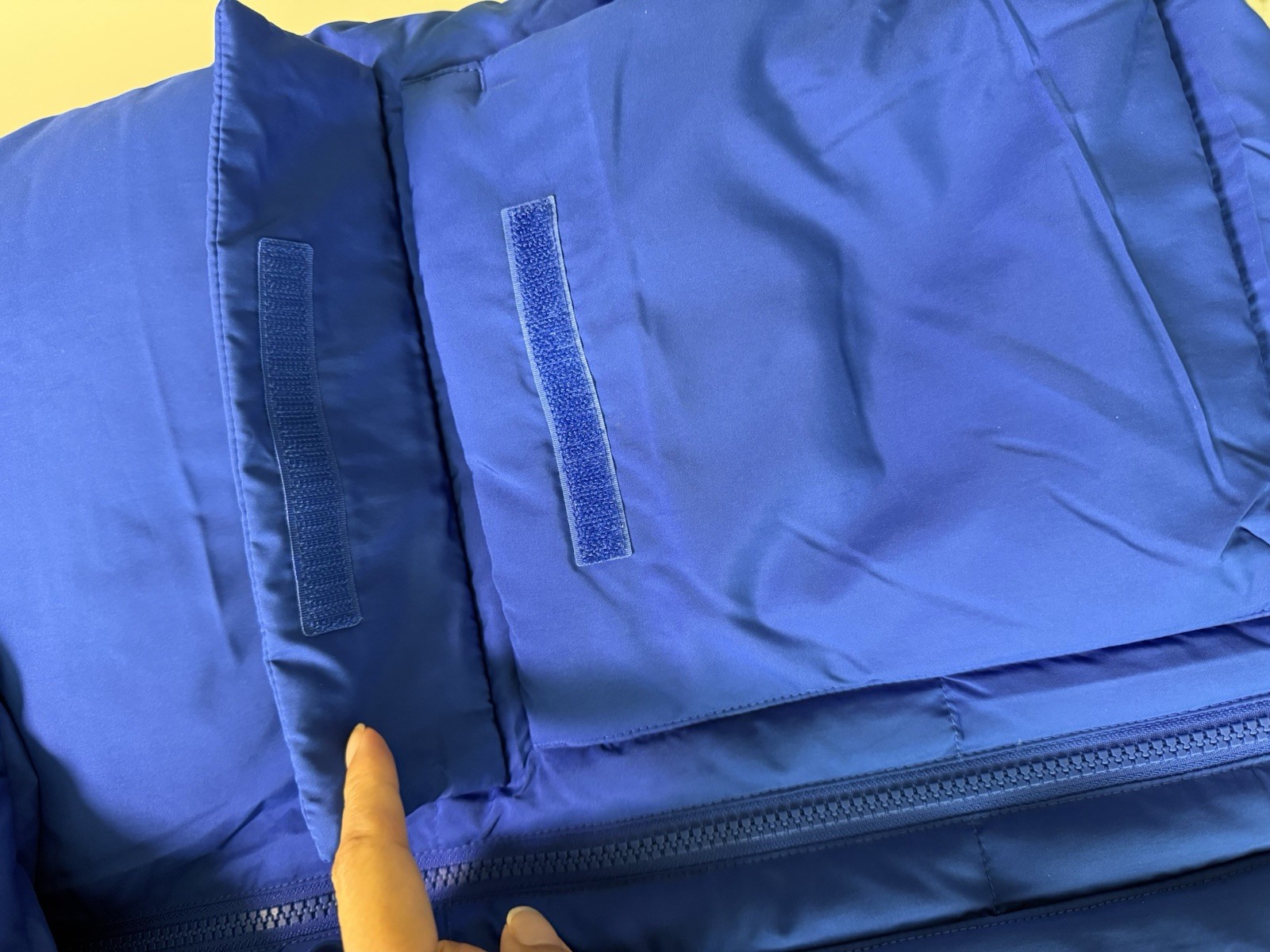 The North Face Teen Down Fleece Parka Blue XL Hooded Insulated Zip Pockets thumbnail 3