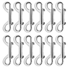 12 Pcs 3.5" Double Ended Bolt Snap Hooks Zinc Alloy Silver Dog Leash Clips