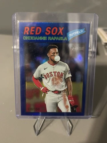 2026 Topps Heritage Baseball Ceddanne Rafaela Blue Refractor /150 Red Sox