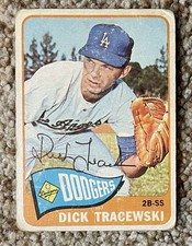 Dick Tracewski signed 1965 Topps - Dodgers - POOR condition