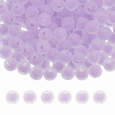 200 Pcs Acrylic Beads, 2mm Cute Beads for Bracelets, Frosted Purple