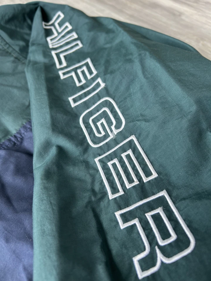 De Colección Tommy Hilfiger Chaqueta Colorblock Años 90 Con Capucha Vela Rompevientos Abrigo Hombres XL Foto 2 de 4