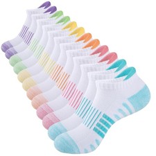 6 Pairs Ankle Socks Womens Athletic Thick Cushioned Cotton Running Low Cut Ta...