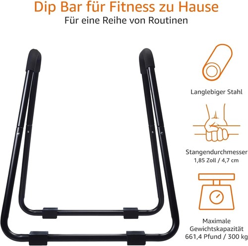 Sport Dip Barren Dip Station 300 kg Höhenverstellbar Push Up Bars Station - Bild 5 von 6