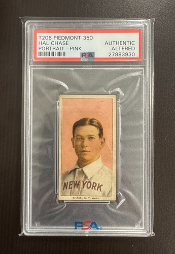 1909-11 T206 Hal Chase PSA Authentic Portrait Pink Variation Centered Beautiful!