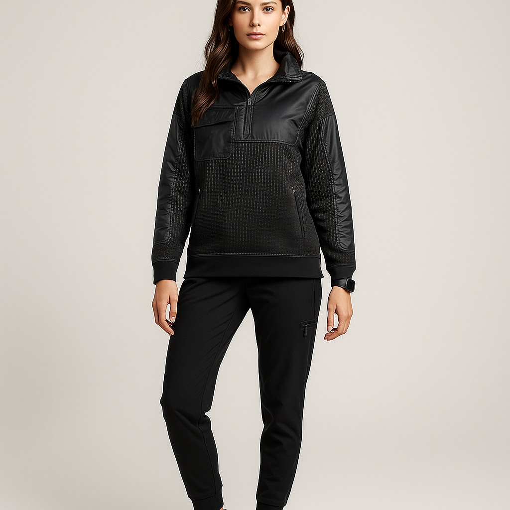 SACAI X NIKE Giacca Nike City Ready Training Donna L Nera 1 4 Zip Oversize Techwear Sportiva