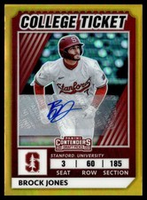 2022 Elite Extra Optic Signatures Gold Brock Jones Auto 05/10 Stanford Cardinal