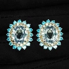 Stunning Color Change Alexandrite 6.20Ct 925 Sterling Silver White Gold Earrings