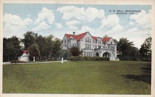 Muncie IN Indiana Ball State University Campus Mansion Vtg Postcard I23