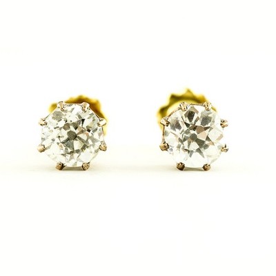 02224 Stud earring set in rose gold with 0.50 ct. (JK/SI2) and 0.45 ct. (IJ/SI1)