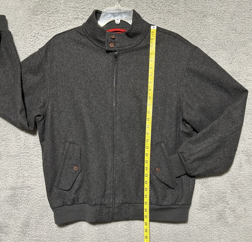 Vintage Izod Wool Coat Jacket Men’s Large Red Lined Gray Full Zip 90s - Picture 5 of 12