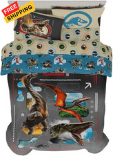 Jurassic World Rebirth Kids Bedding 5 Piece Full Size,