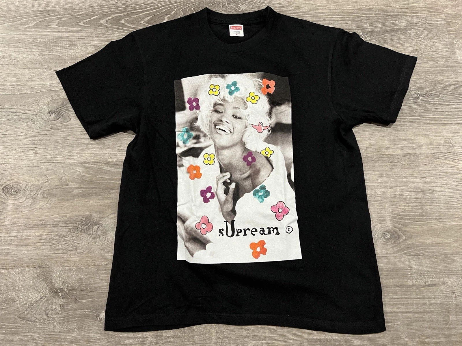Tee shirt noir Supreme Naomi Campbell taille L logo boîte Gonz SS20