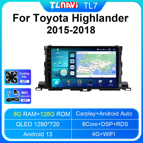 For Toyota Highlander 2015-2018 GPS Navi CarPlay Car Radio Stereo Player Screen - Picture 12 of 32