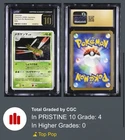UNLIMTED CGC 10 PRISTINE 2008 Pokemon Cry From The Mysterious #222 Yanmega PSA